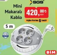 SGS MİNİ MAKARALI KABLO 5 M